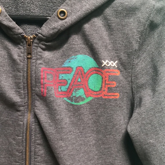 Vintage 90’s Peace Zipper Hoodie - Picture 2 of 5
